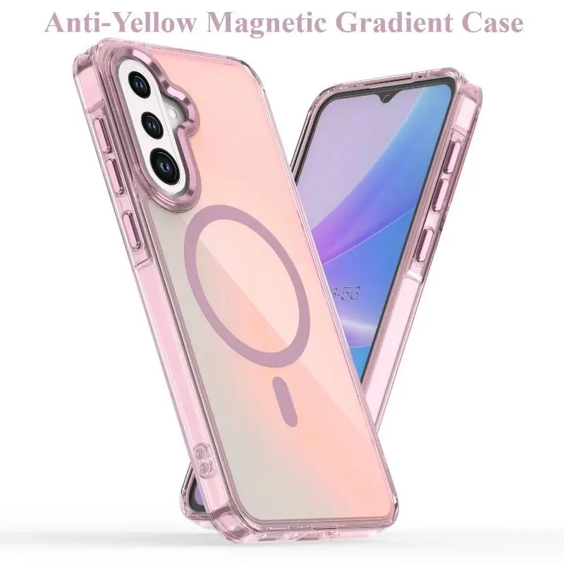 PC Magnetic Gradient Case For Samsung Galaxy A56 A55 A54 A53 A36 A35 A34 A26 A16 A15 For Magsafe Translucent Shockproof Cover