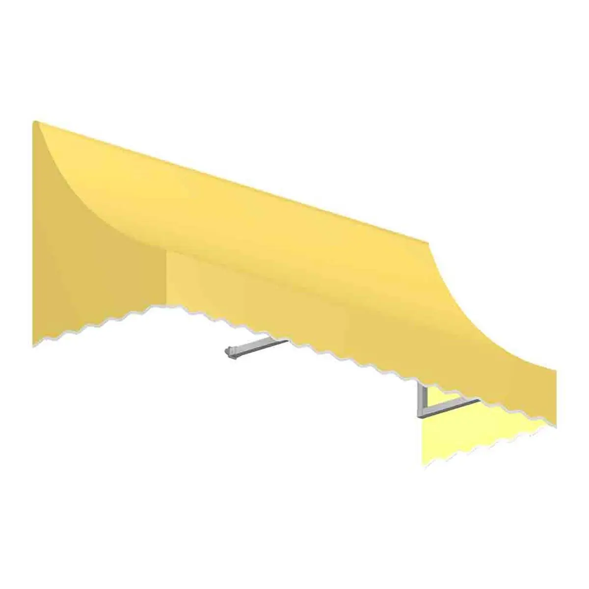 Awntech NT22-US-3LY Patented Fixed Stable Stainless Steel Wall-Mounted Crescent Window & Entry Awning, Light Yellow, 3.38 ft-31x24 in, Outdoor Sun Protection Window Cover Patio Furniture