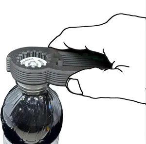 Ergonomic Water Bottle Opener for Seniors Arthritis Friendly Twist Cap Remover Kitchen Gadget Assistive Bottle Opener for Weak Hands V5 (Black)