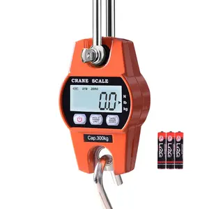 660LB/300KG Heavy Duty Digital Crane Scale -Digital Hanging Scale Industrial Compact LCD  Hanging & Stainless Steel Hook for Garage, Farm, Hunting, Fishing & More (Orange)