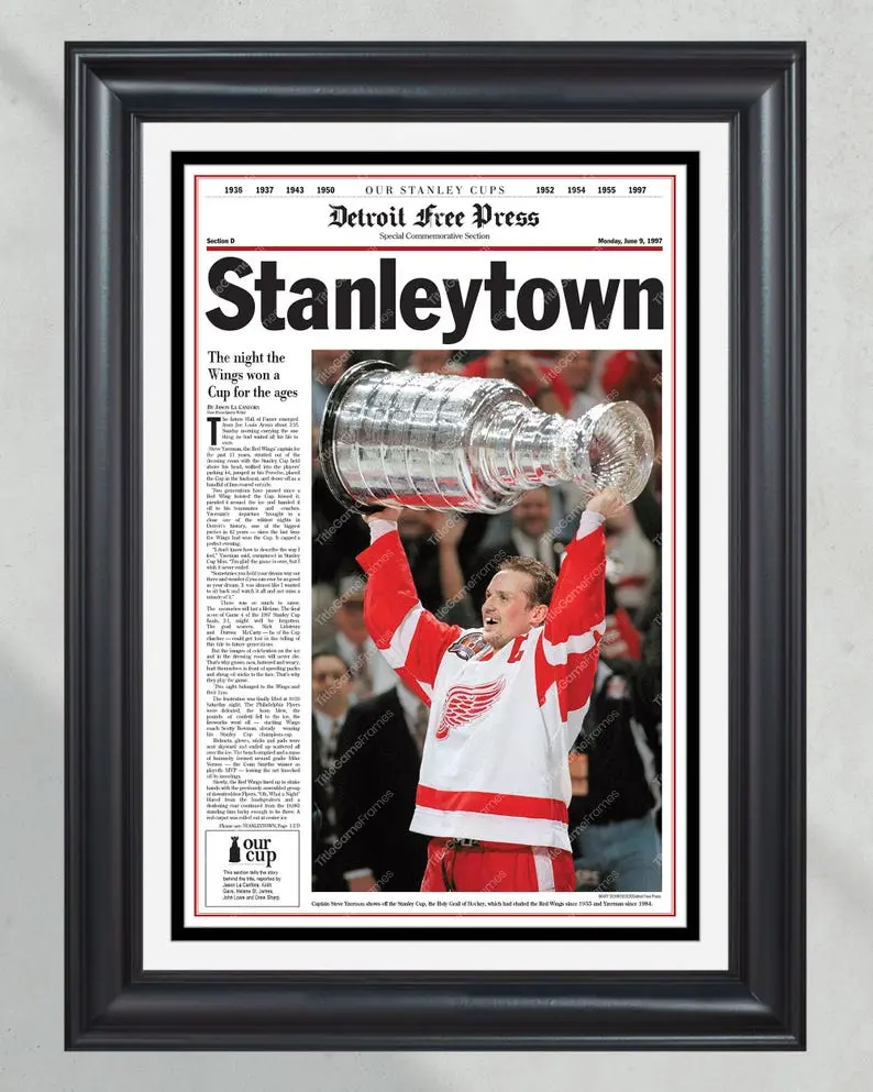 [Unframed] 1997 Detroit Red Wings Stanley Cup Champions - 'Stanleytown'  Poster Print
