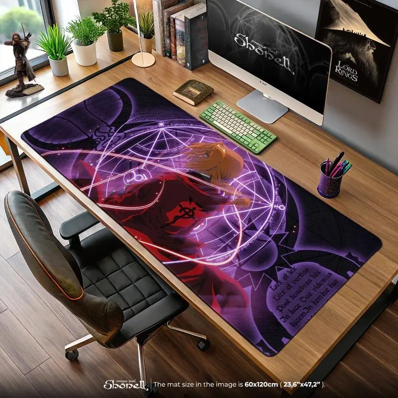 Fullmetal Alchemist Mouse Pad – Edward Elric with Glowing Alchemy Circle, Anime Gaming Desk Mat, Gift for FMA Brotherhood Fans