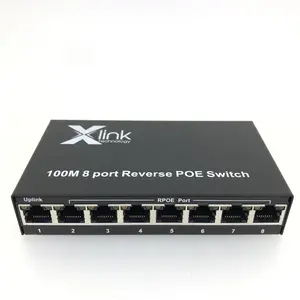 8 Port 100M Ethernet Splitter Hub Reverse POE Transceiver For Home Dormitory Use