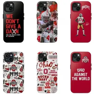Ohio State Football Team Rugged Phone Case, heavy-duty shock and drop protection, featuring legendary player designs and game day patterns, compatible with iPhone 17/16/15/14/13/12/11 Pro Max/Plus and Samsung Galaxy S23FE/22/23/24/25.