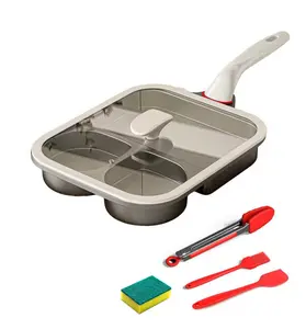 AORAN's new 3-in-1 non-stick egg frying pan, dishwasher safe, deluxe gift set, is perfect for frying breakfast eggs and burgers, and is durable.