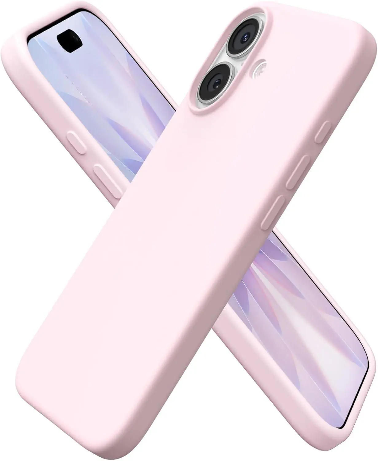 iPhone 17 6.3 Inch Case Compatible, Slim Liquid Silicone 3 Layer Full Coverage Soft Gel Rubber Shockproof Protective Phone Cover, Anti Scratch Durable Case for iPhone 17 Slim Fit Protective Case Chalk Pink