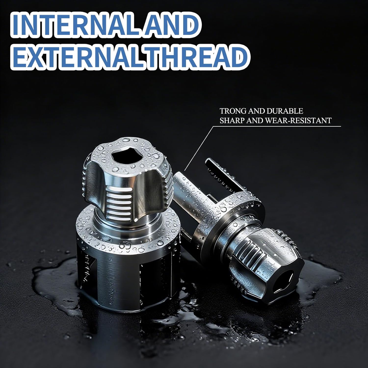 Integrated Internal and External Pipe Thread Cutting Tool Kit Electric Drill Compatible Pipe Threader for PVC Plastic Pipes High Hardness Durable Threading Tool for Plumbing Repair Home Maintenance and Construction Projects