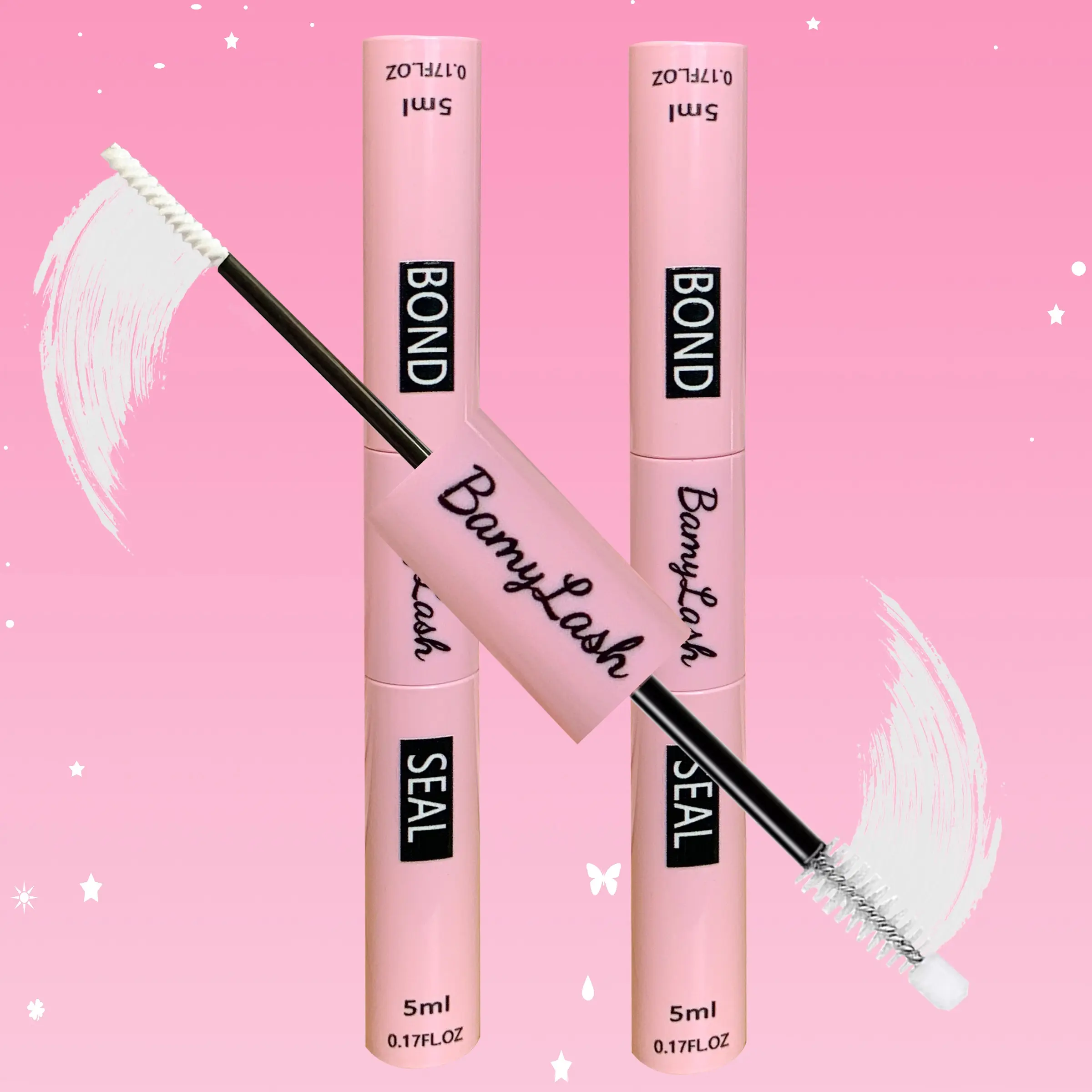 2 in 1 Waterproof DIY Cluster Lash Bond and Seal Cosmetic Eyelash Glue, 2 Counts Long Lasting Daily Eyelashes Glue for Eyelashes Extensions, Eye Makeup Tool for Women