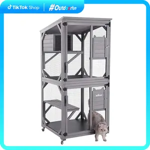 Aivituvin Cat House , Outdoor Cat Catio (Inner Space 13.2ft²)-AIR22, Outdoorfun