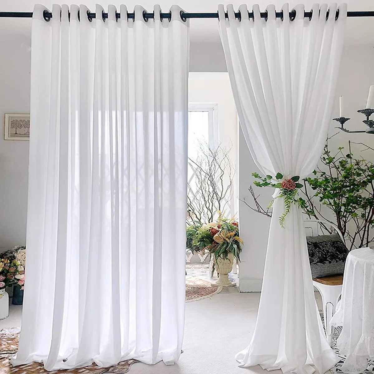 Solid Color Door Curtain, 1 Count Modern Simple Door Curtain, Home Decorative Curtain for Living Room Bedroom Balcony Decoration Items