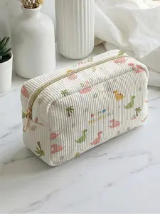 1 piece of dinosaur pattern printed 2D printed makeup bag, large capacity design, Makeup Organizer Pouch, Makeup Storage Organizer|suitable for all seasons/general use|can hold daily skincare products and various cosmetics|perfect for life and travel