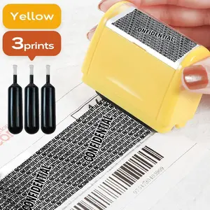 Wide Identity Theft Protection Roller Stamp Set, 1 Count Confidential Address Blocker with 3 Counts Refillable Ink, Office Stationery & Supplies