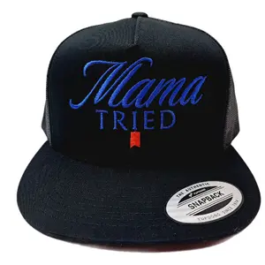 Mama Tried Mesh Snapback Embroidered Flat Bill Trucker Hat