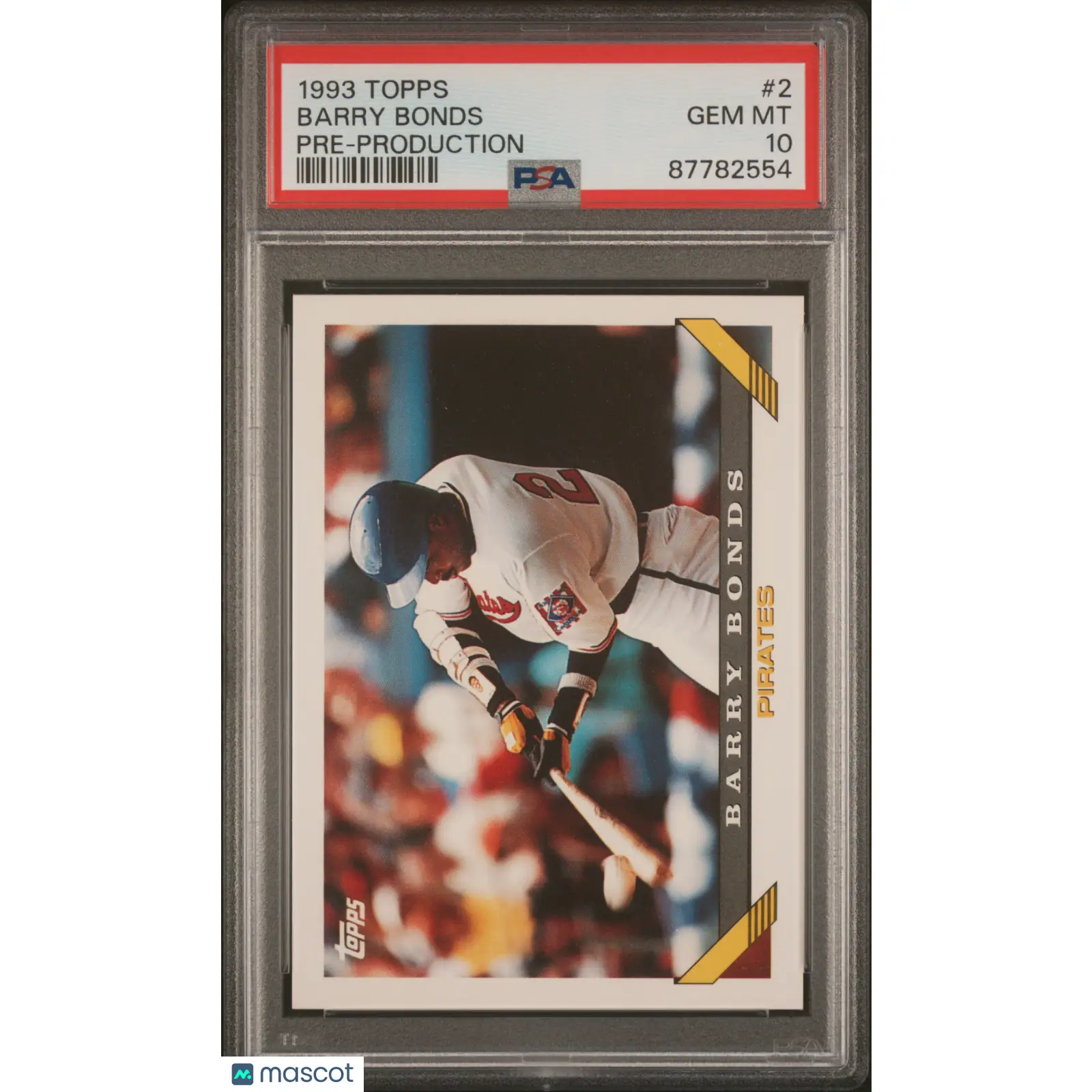 Barry Bonds PSA 1993 Topps Pre Production Baseball #2 10 87782554 POP 5
