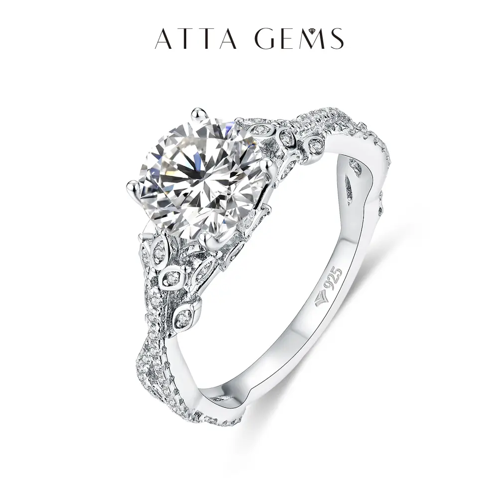 ATTAGEMS All-Synthetic Moissanite Crown Ring, 2CT D Color VVS1 Women's Fine Jewelry, Moissanite Wedding Ring, Ideal for Engagement, Birthday Gift R057 summerwins,summerwins