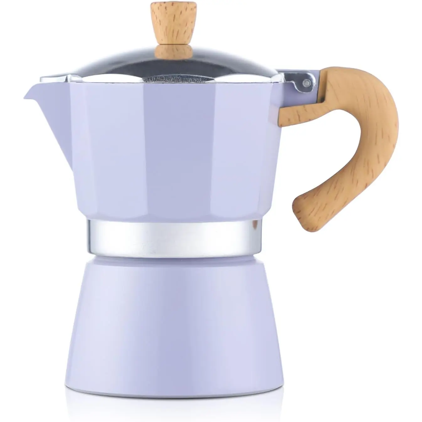 Cute Espresso Maker Stovetop,Camping Moka Pot 2 Cup/120ML,Stove Top Espresso Italian Coffee Maker (Purple)