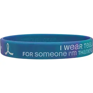 Thankful to Still Have Silicone Wristband - Teal/Purple Swirl