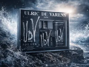 Ulric De Varens Classic Eau De Toilette for Men 2pcs Set - Masculine, Seductive, Scent of Virility - Woody, Citruses and Mint - 3.4 Fl Oz + 6.8 Fl oz Deodorant Spray