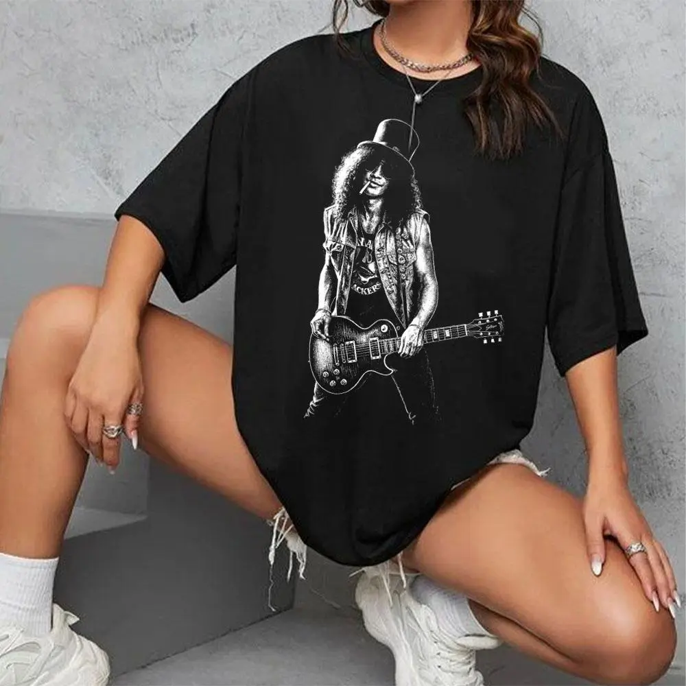 Slash Rock Legends Silhouette T Shirt Guitarist Live Music Fan Tee