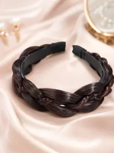 Women's Elegant Braided Headband, Wide Messy Braided Headband With Teeth Synthetic Hair Plaited Headband High Elasticity Braids Fishtail Braided Trendy Gorgeous Natural Braided Headband Chic All-match Hair Hair Band Hairpiece for Hairstyle Decor