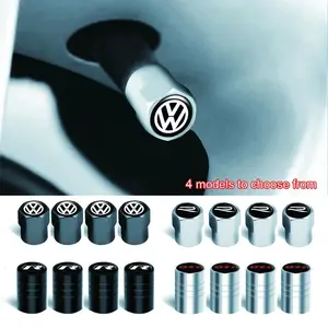 For Volkswagen VW GTI R Rline Golf 4 5 7 6 Polo Passat B5 B6 B7 Tiguan Touran Touareg Jetta 4Pcs Car Styling 3D Metal Wheel Tire Valve Stem Caps Accessories Auto Parts