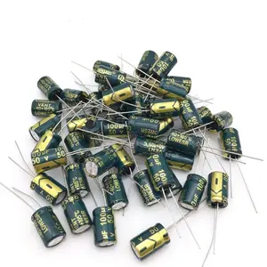 100µF 50V Low ESR Electrolytic Capacitor — 105°C, Radial, High Frequency — 5/10/25 Pack