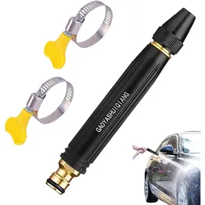Water Hose Nozzle - Adjustable Garden Hose Nozzle, Multi-Pattern Spray Nozzle | Heavy Duty Metal Body with Comfortable Grip, Pressure-Resistant Up to 500 PSI, Leak- Design Ideal for Lawn Watering,
