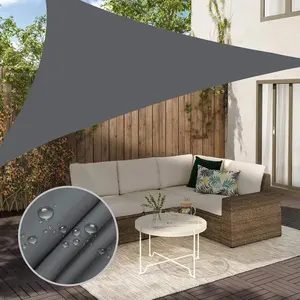 Shade Sail, 6'7''x 6'7''x 6'7'' Sun Shade Sail Triangle Waterproof  Patio Yard Deck Pergola Outdoor Sun Sail Shade 98% UV Block Sunshade Gray Color