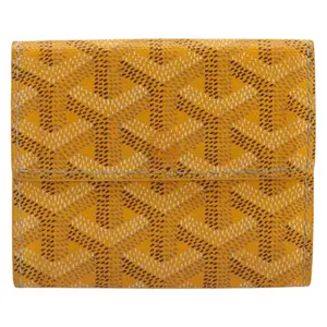 Pre-owned Goyard FINAL SALE Small Leather Goods Goyardine Marigny Card Wallet Yellow