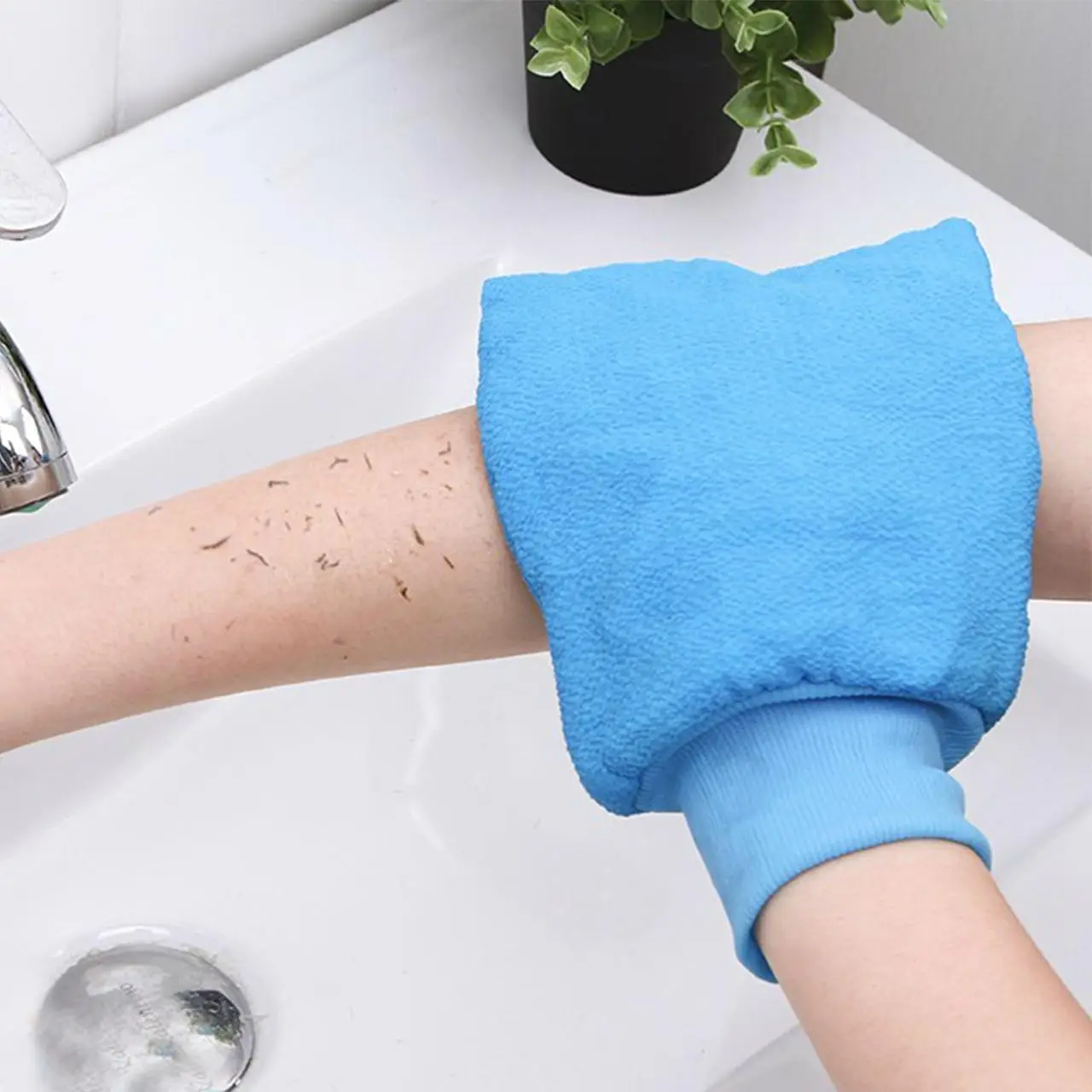 Bath Exfoliating Gloves, 1 Count Double Sided Shower Glove, Household Shower Scrubber, Body Scrub Glove Shower Products, Comfort Cleaning Supplies