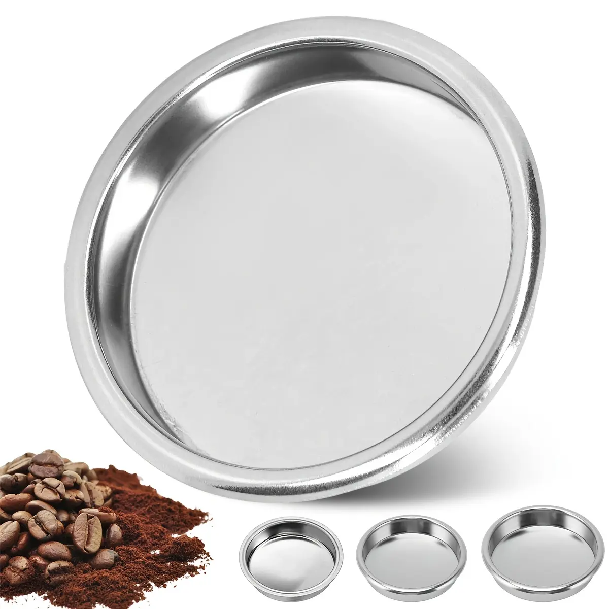 51-58mm Coffee Blind Filter, Stainless Steel Backflush Insert, Espresso Machine Cleaning Net, Durable Coffee Machine Accessory, Espresso Accessories