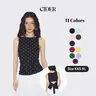 Cider Cotton-blend Boat Neck Knotted Polka Dot Ruched Tank Top Casual Sleeveless Tops Casual Fit Sleeveless