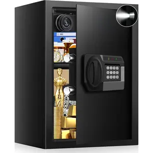 3.4 Cub Large Safes for  Use Fire and Water Proof, Anti- Digital  Safe Box with  Keypad and Key, Fire Proof Safe for  Documents Firearm   Valuables