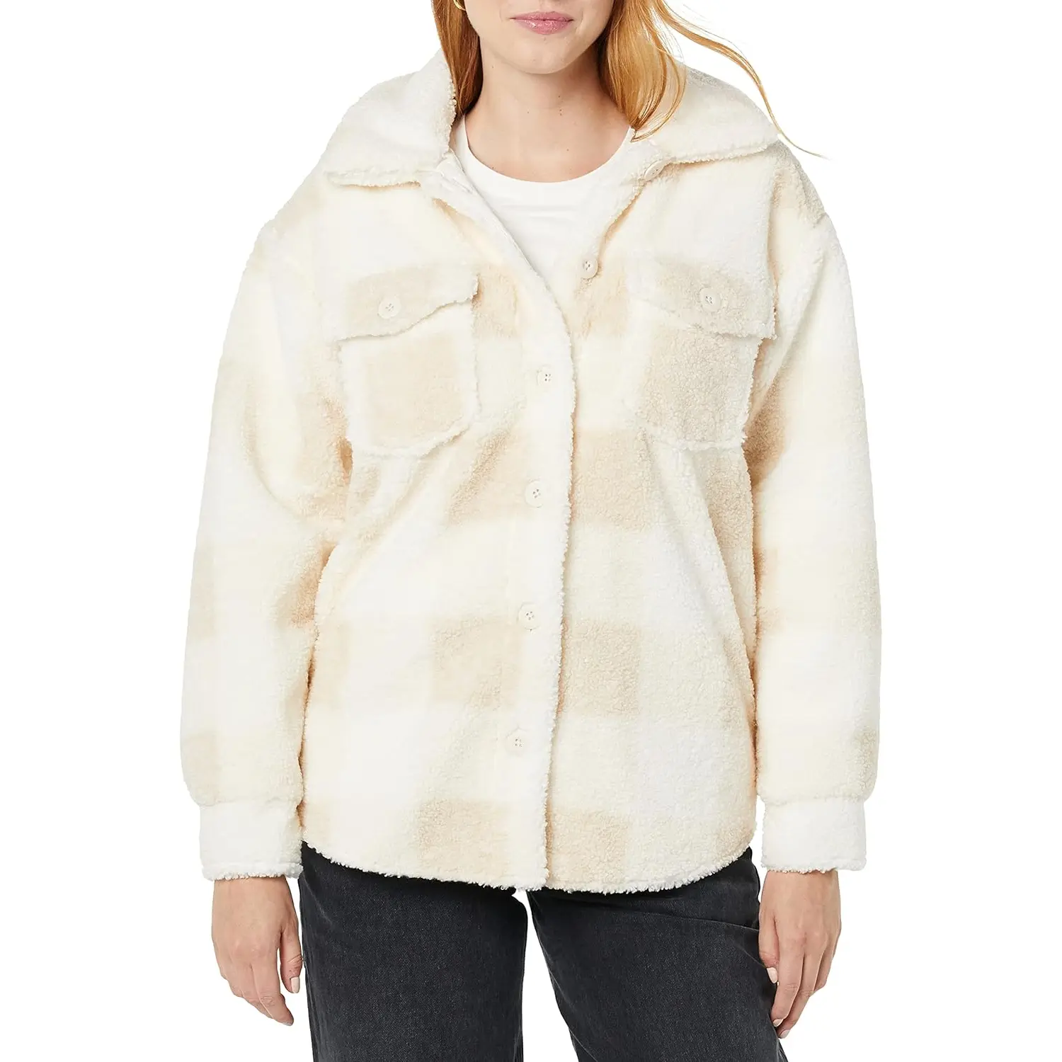 Women'S Oversized Teddy Sherpa Shirt Jacket (Previously Goodthreads)