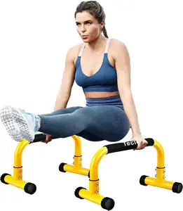 Push Up Bar, Parallettes Bars For L-sit & Dip, Heavy-Duty No Wobbling Parallel Bars Stand For Handstands, Crossfit & Gymnastics, 9.5in High Workout Stands for Home Fitness Training