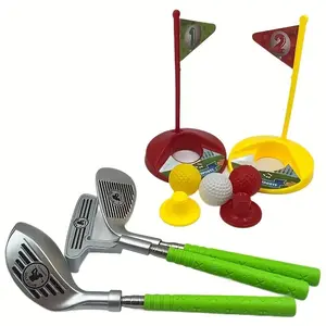 3 Retractable Golf Clubs Golf Set | Includes 3 Balls, 2 Targets and 2 Golf Tees, Fun Indoor Outdoor Golf Sports Game