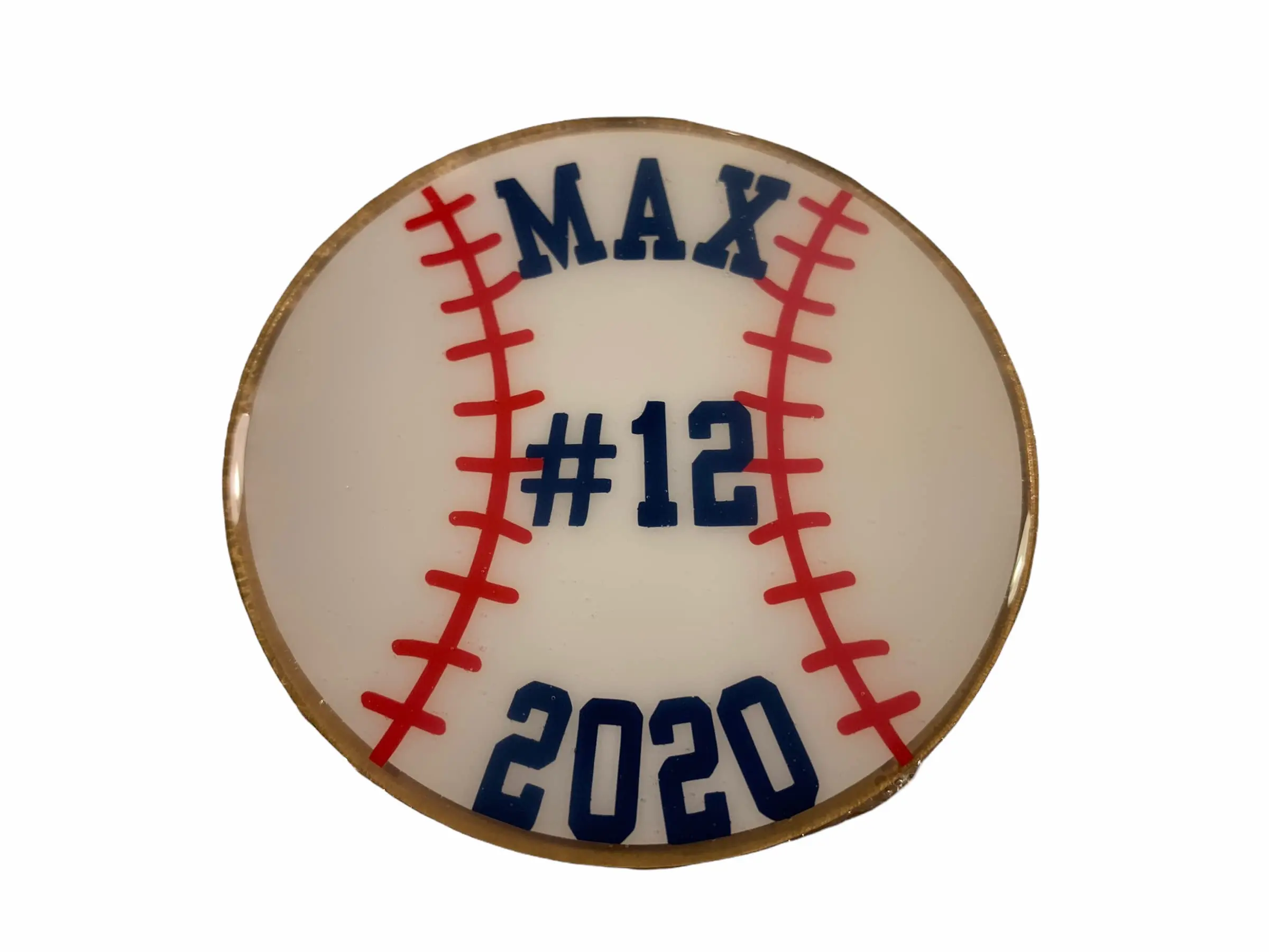 Daisy Dade Acrylic Baseball Christmas Ornament Personalized with Name & Jersey Number 3 Inch Circle Decor for Baseball Players Gifts