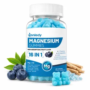 Magnesium Complex 16-in-1  Formula 10 Type of Magnesium with Ashwagandha,L-Theanine,Supports Sleep&Digest,Stress Relief,Sugar Free Gummy Fruit Flavor Daily Health Supplement Edible Dietary Healthcare