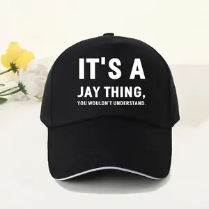 'It's a Jay Thing' Slogan Baseball Cap, Unisex Breathable Polyester Fabric, Adjustable Wide Brim for UV Protection, Made in USA, Fits Most Head Sizes