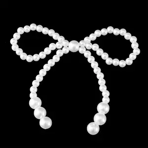 10 Piece Plastic Pearl Bowknot Bow Decorations, Perfect for Bouquets & DIY Hair Accessories, Multifunctional Party Wedding Gifts, Valentine's Day Christmas Halloween Bows