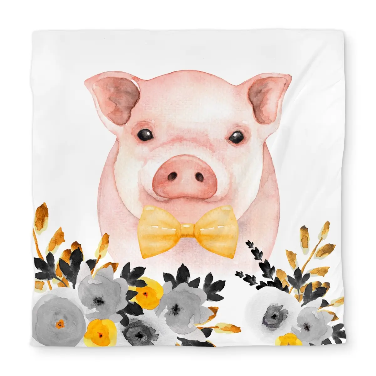 360 stand Queen Size Blush Pink Printed Decorative Duvet Cover - Microfiber Face, Chic Farm Theme Bedding with Animal Motif and Pig Illustration, Textile Home Decor, Color-Accented Duvet Covers, Animals