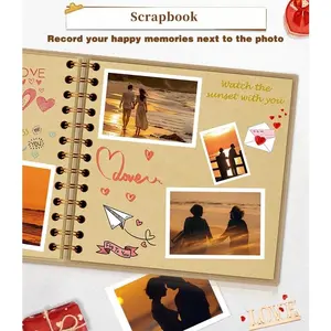 Travel Diary Album Scrapbook, Retro Style Travel Souvenir, Retro Message Book DIY Anniversary Wedding Travel Writing Friend Birthday Gift, Valentine's Day, Halloween, Christmas, New Year Ideal Gift