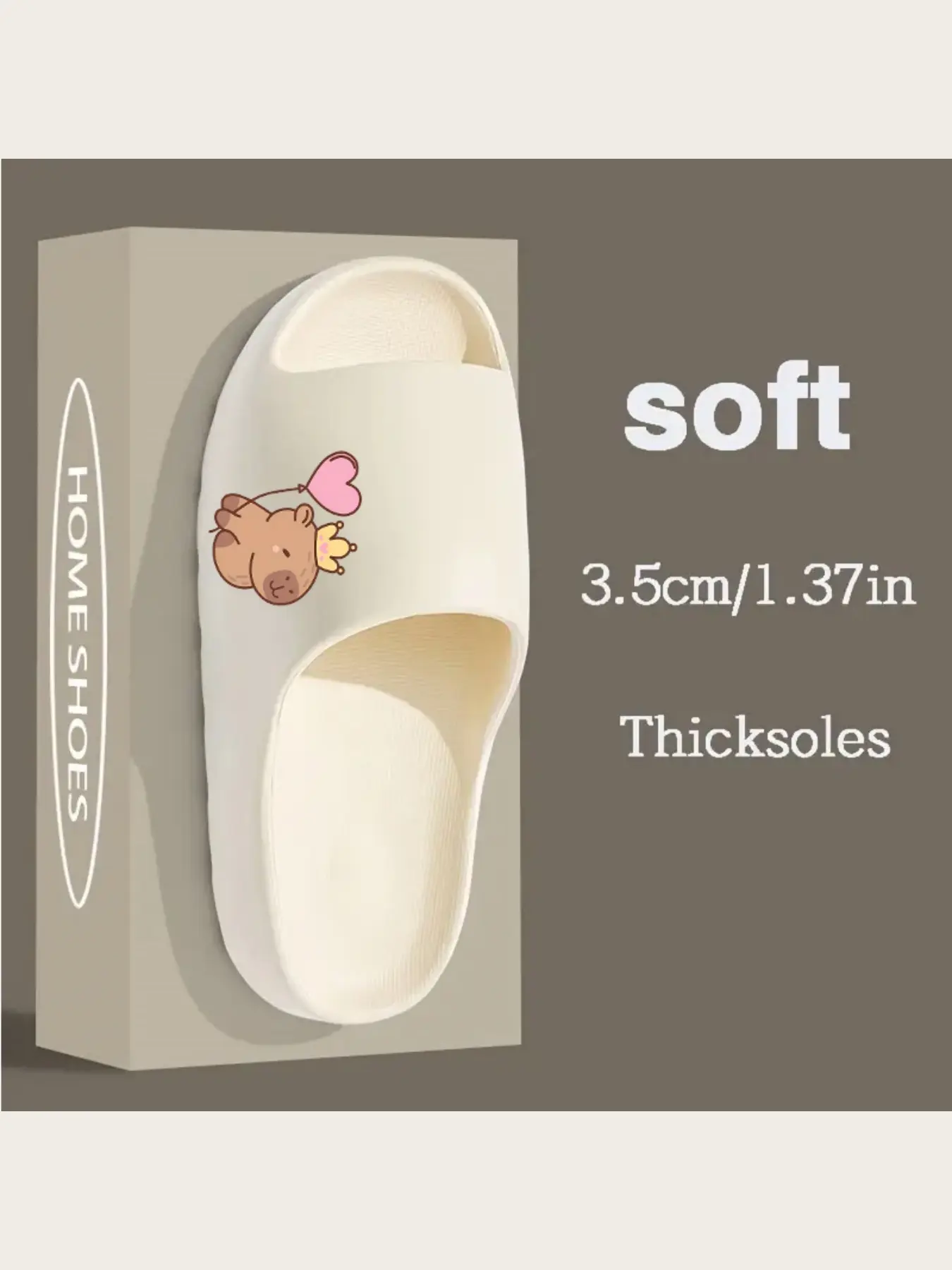 Cute Capybara Princess Slippers with Heart Balloon Crown Design Soft Plush Home Slippers for Women Men Kids Comfortable Anti-Slip Indoor House Shoes Warm Winter Footwear Cartoon Animal Themed Slippers