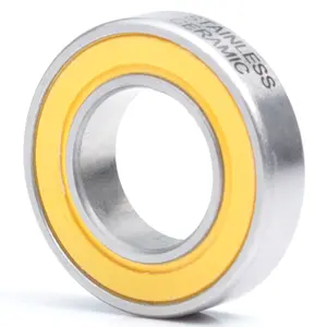 6902-2RS Stainless Steel Ceramic Hybrid Radial Bearing, 15x28x7mm Bicycle Hub Front Rear Hubs Wheel Bearing (1PC)