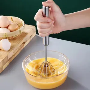 Half Automatic Rotating Egg Beater, Egg Whisk, Kitchen Essential Tool for Scrambled Eggs, Compact Design for Home Use, Model 20020927