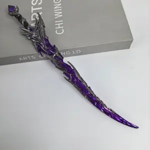11inch/28cm Purple Metal Figure Unsharpened Safe Action Harmless Training Home Decor Party Gifts Anime Cosplay Prop Accessories Real Full Size Japanese Original Figurines