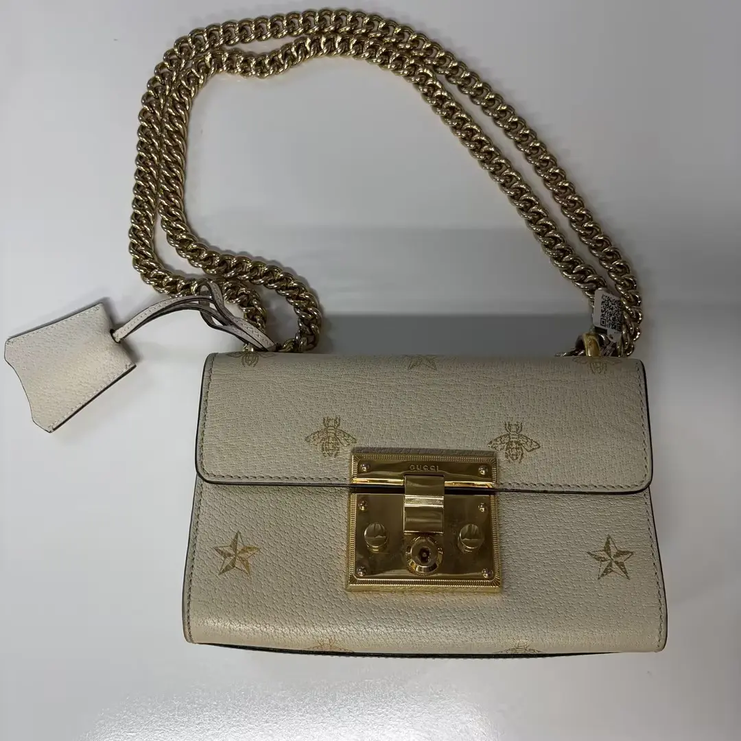 Pre-owned GUCCI leather Crossbody bags Padlock Medium Shoulder Bag (with Embossed Bees and Stars)