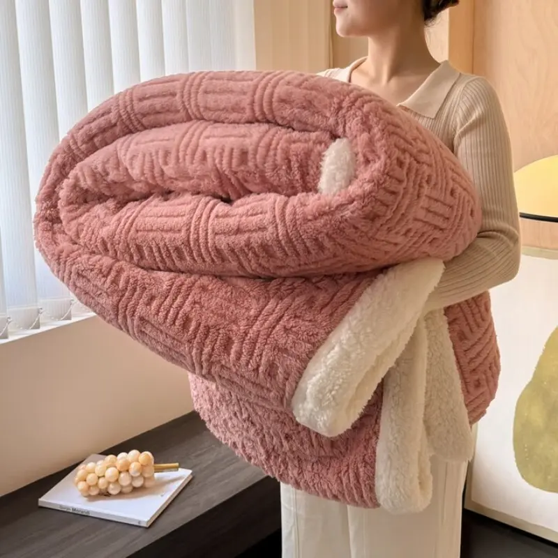 Fleece Blanket for Adults, Winter Plush Sherpa Throw, Machine Washable Blanket - Soft Cozy for Couch, Office Nap, and Home Use