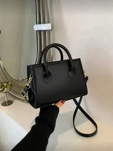 Women's Fashion Small Square Bag, Stone Material, Dual Handles, Crocodile Embossed Pattern, Adjustable Strap, Casual Travel Shopping, Fashionable Unique Bags, Elegant Square Handbags, Elegant Minimalist Handbag