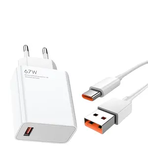 Mi 67w Fast Charger Adapter, Compatible with Xiaomi 12/11/6a/c-Type Cable Poco X5/x4 Pro/redmi Note 9/10/11 Charging